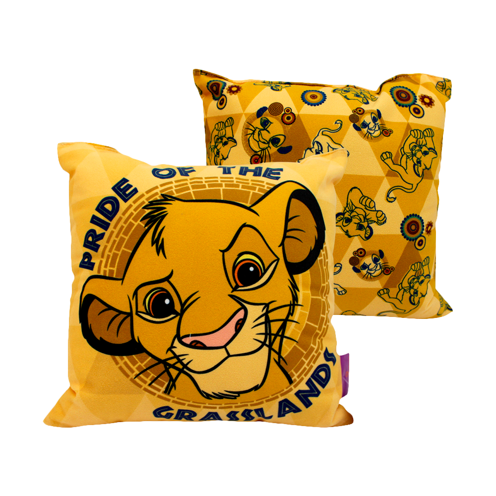 ALMOFADA FIBRA VELUDO 25X25CM REI LEAO SIMBA