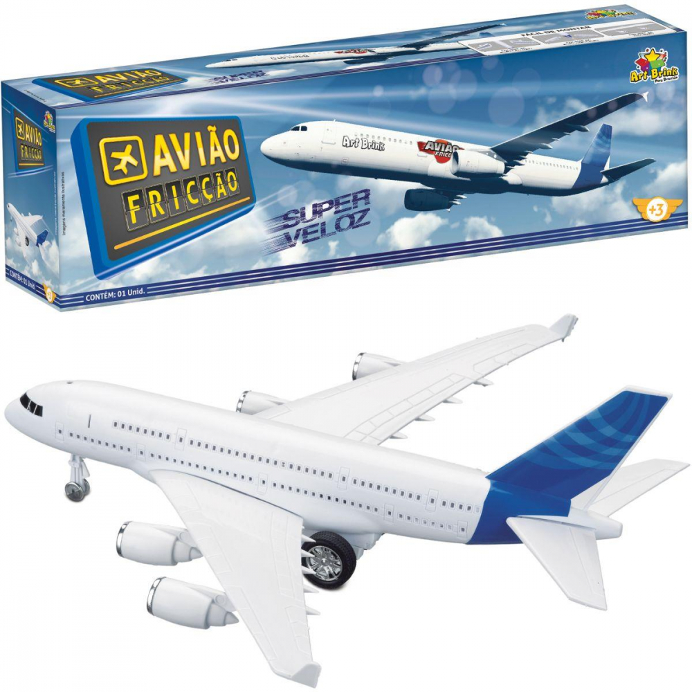 AVIÃO FRICÇÃO SUPER VELOZ 41 CM 